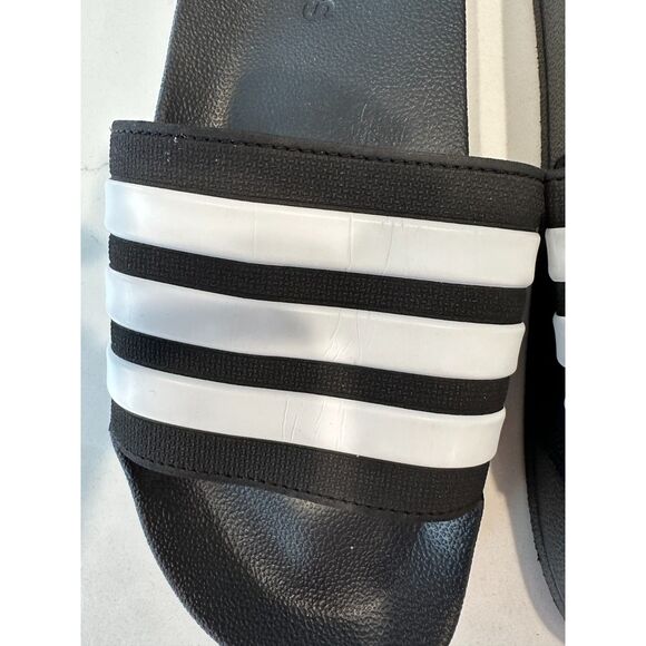 NWOT Adidas Adilette Shower Slides Black and White Size 9 - Picture 8 of 8